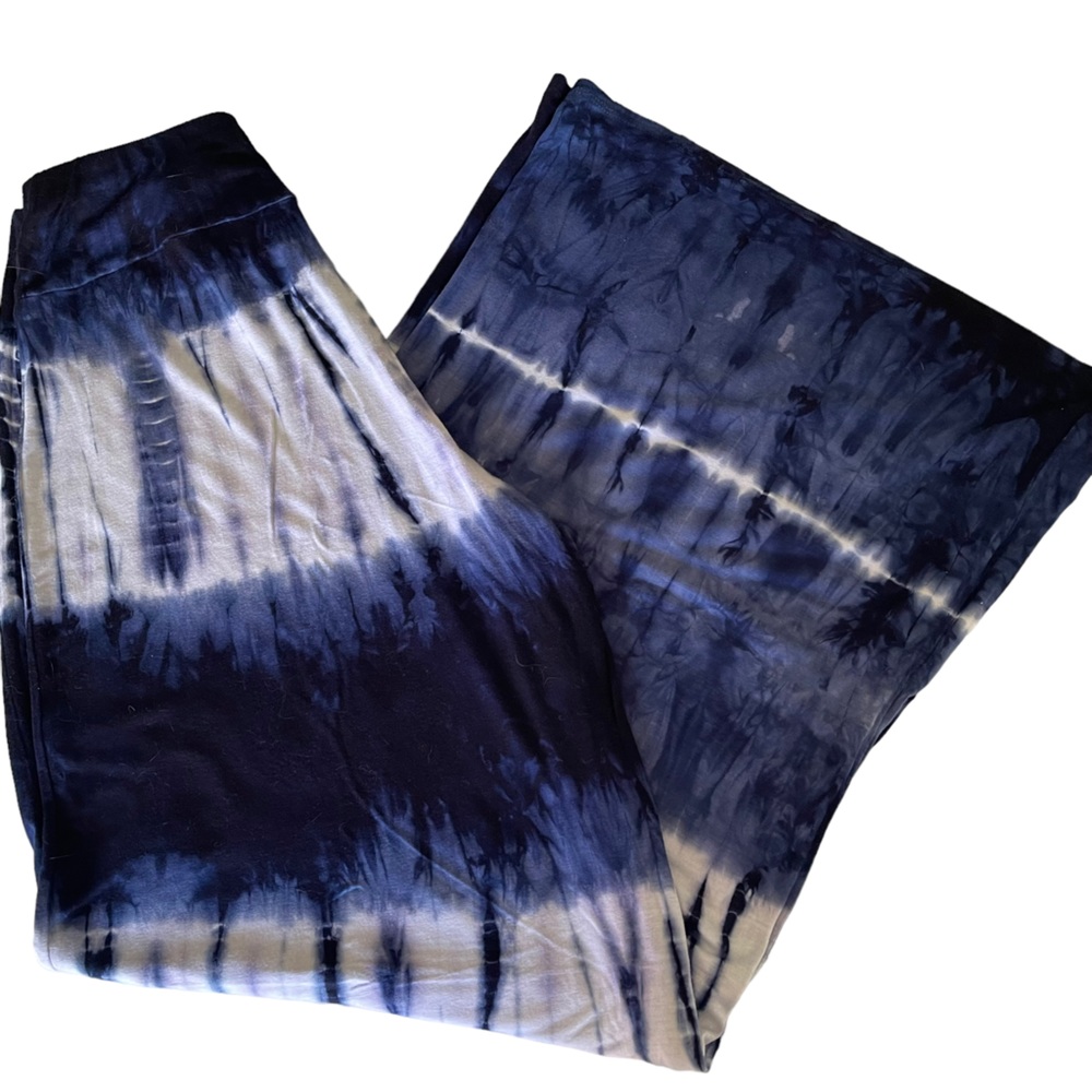 ❌SOLD❌  S-Twelve    Palazzo Pants, Blue & White TieDyed   Size Medium     NWT - Picture 4 of 8